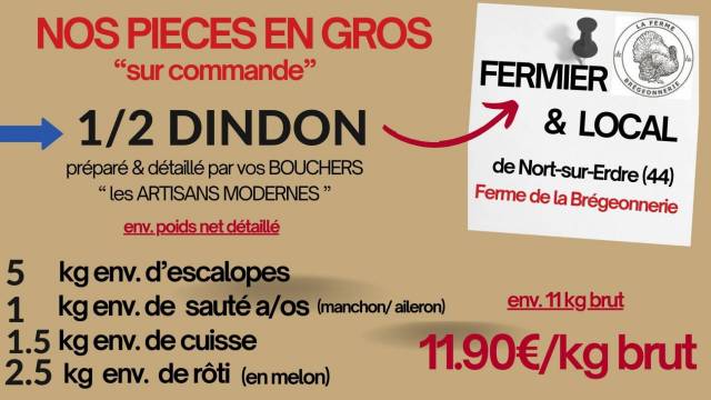 1/2 DINDON ENV 11KG BRUT